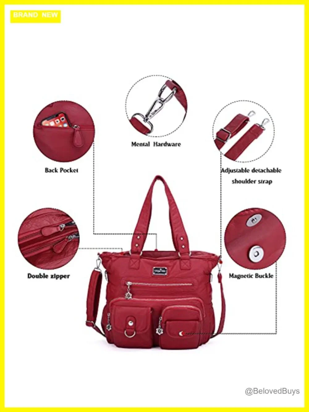 Soft Faux Leather Hobo Bag Satchel Shoulder Bag Crossbody Tote